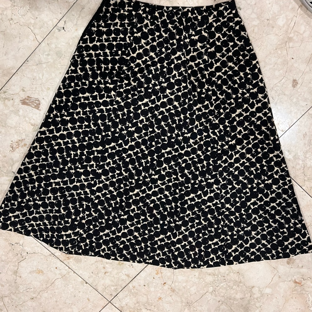 Talbots Black and Cream A-Line Skirt